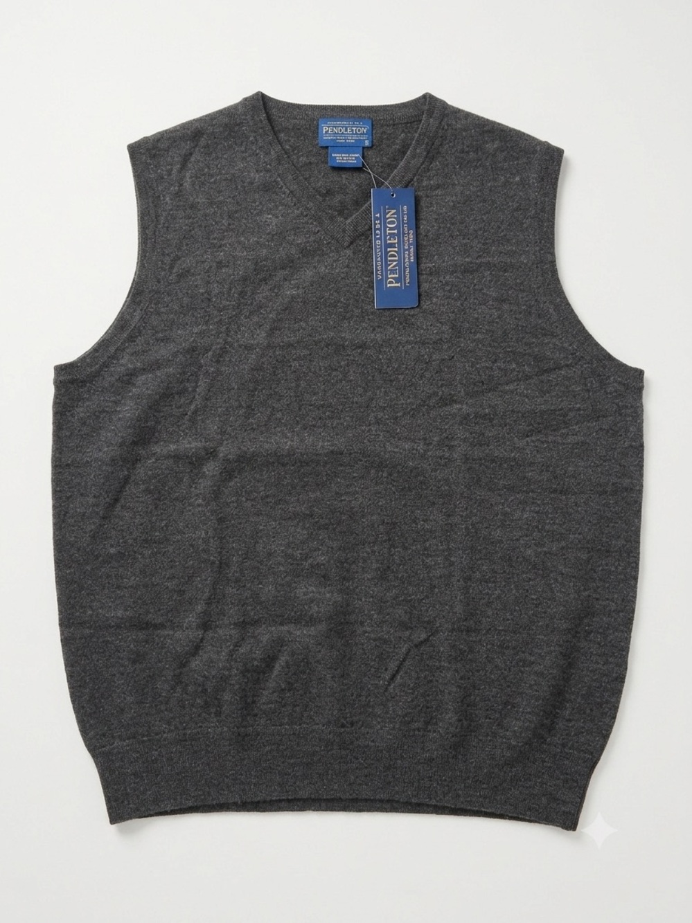 Pendleton Men's Dark Charcoal V-Neck Wool Sweater Vest